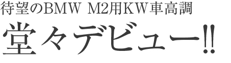 待望のBMW M2用KW車高調 堂々デビュー！！