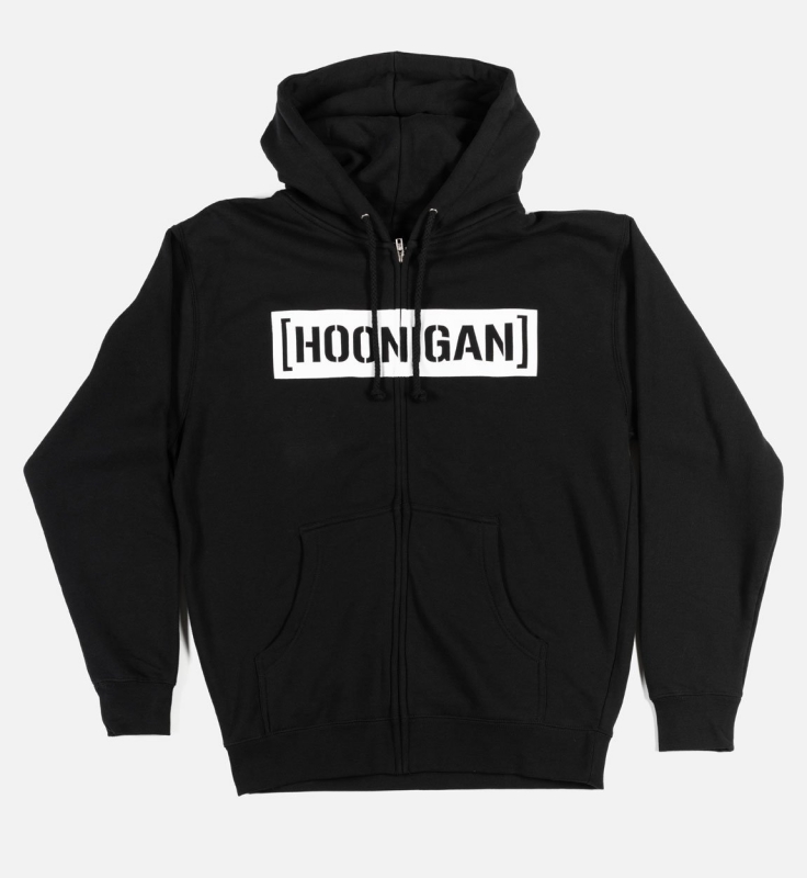 HOONIGAN ZIP HOODIE CENSOR BAR BLACK/WHITE (XL)