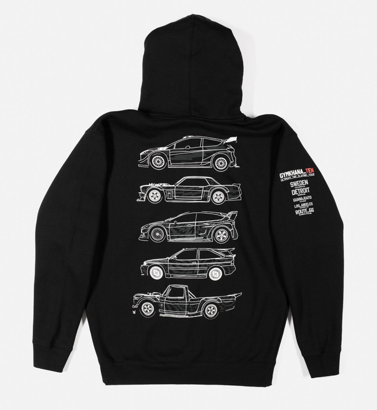 HOONIGAN ZIP HOODIE GYMKHANA TEN VEHICLES BLACK (XL)