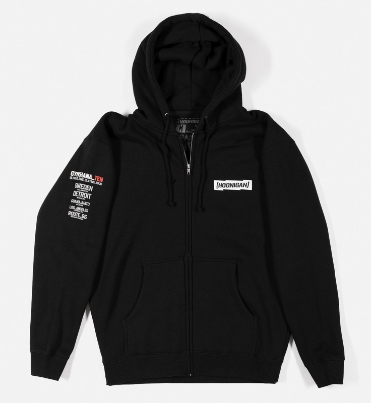 HOONIGAN ZIP HOODIE GYMKHANA TEN VEHICLES BLACK (XL)