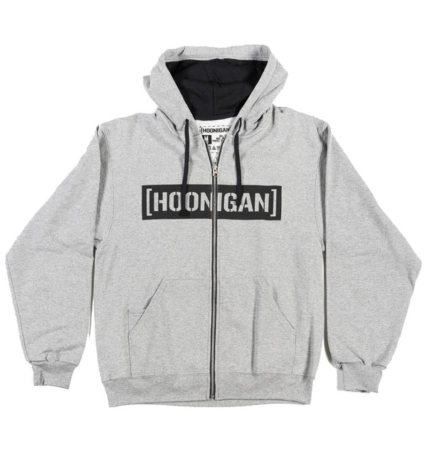 HOONIGAN ZIP HOODIE CENSOR BAR HEATHER GREY/BLACK