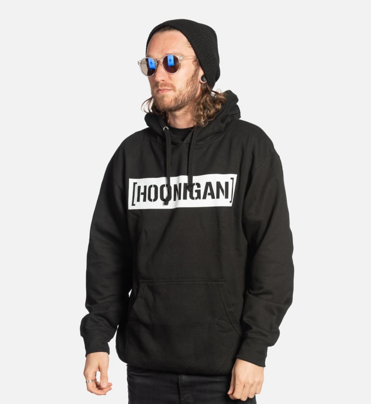 HOONIGAN NO ZIP HOODIE CENSOR BAR BLACK/WHITE (S)