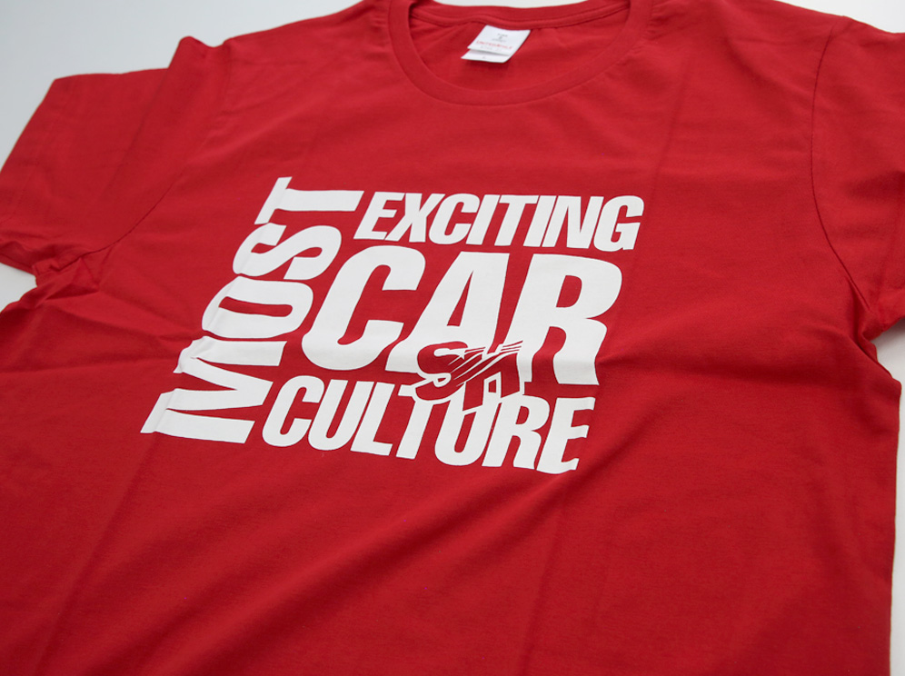 SH T-SHIRT“MOST EXCITING CAR CULTURE”RED (LL)